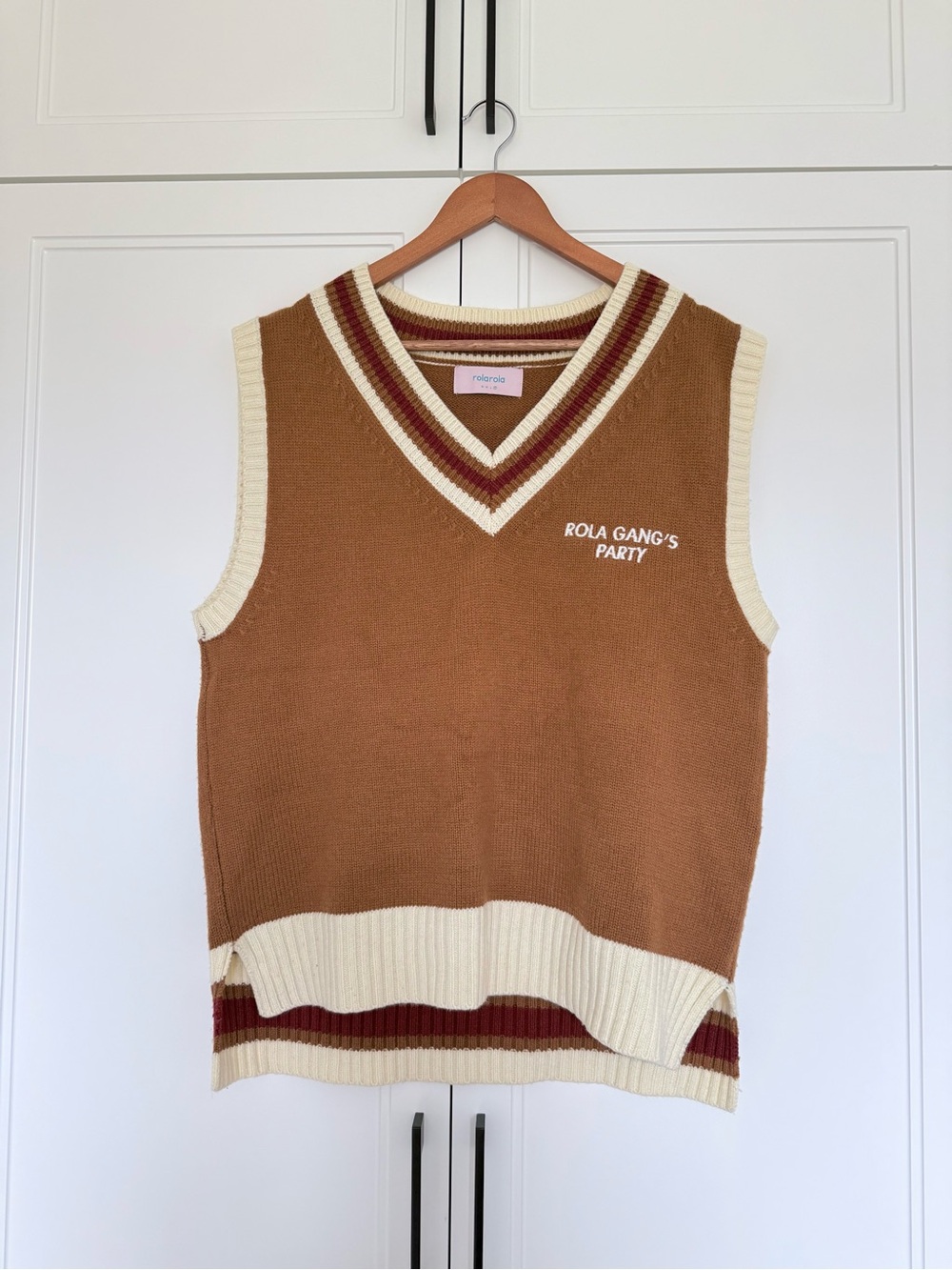 Rolarola Rola Gang’s Party Knit Sweater Vest Brown Cream